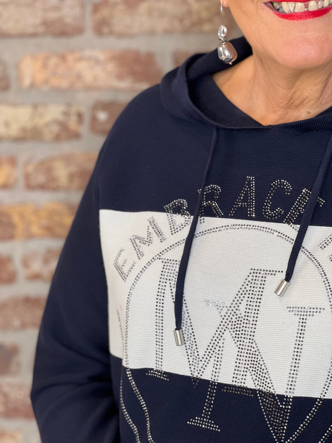 Monari Striped Pullover In Marine