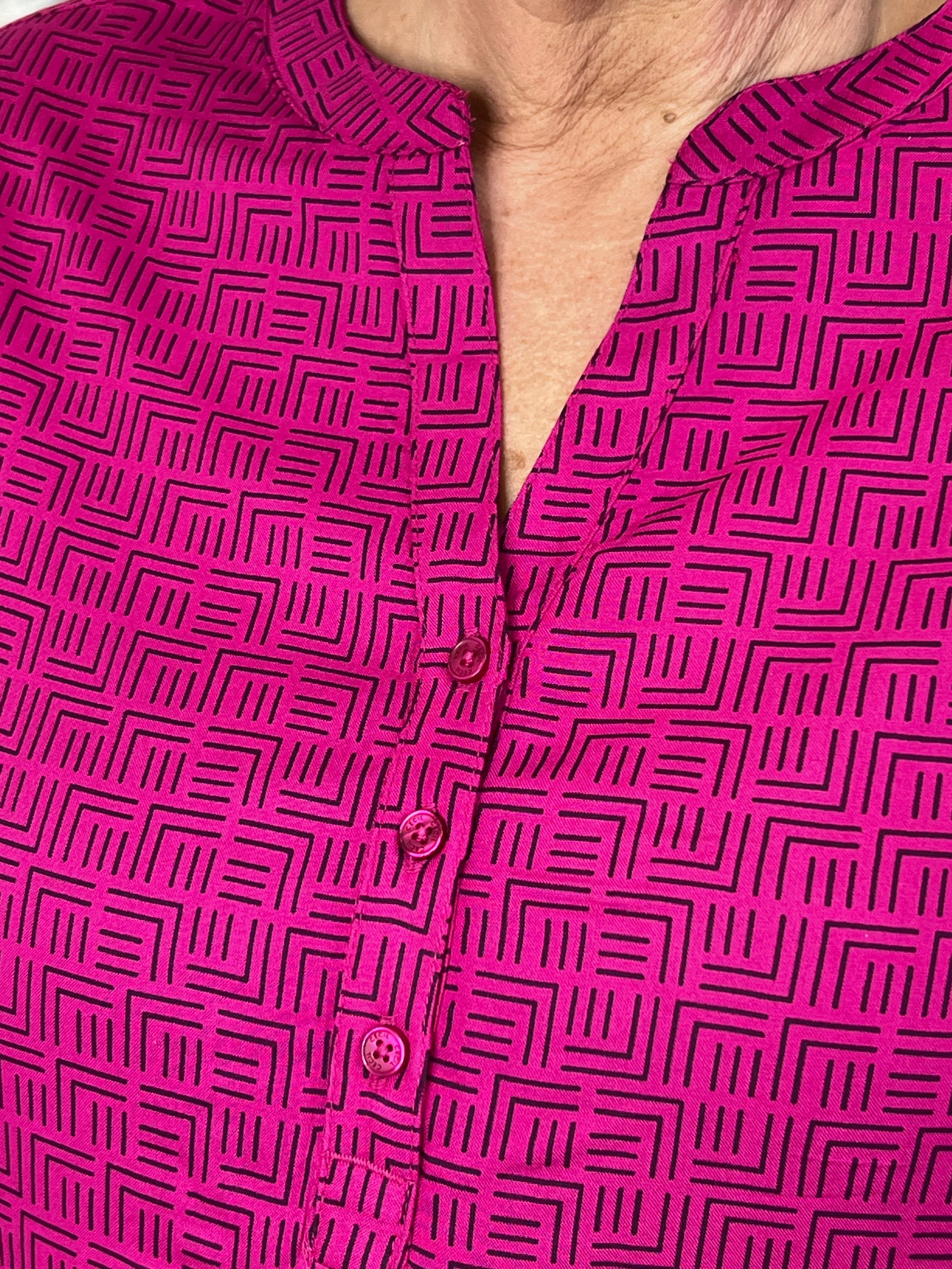 Cecil Minimal Print Blouse In Jewel Pink