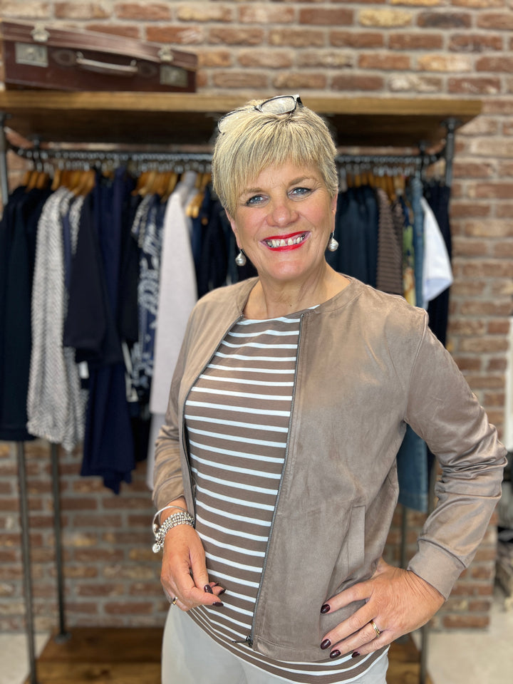 Street One Velours Jacket In Silk Brown