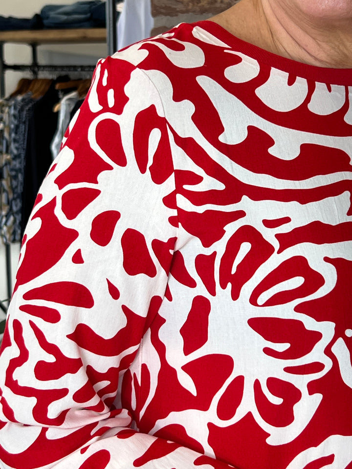 Street One floral blouse In Salsa Red