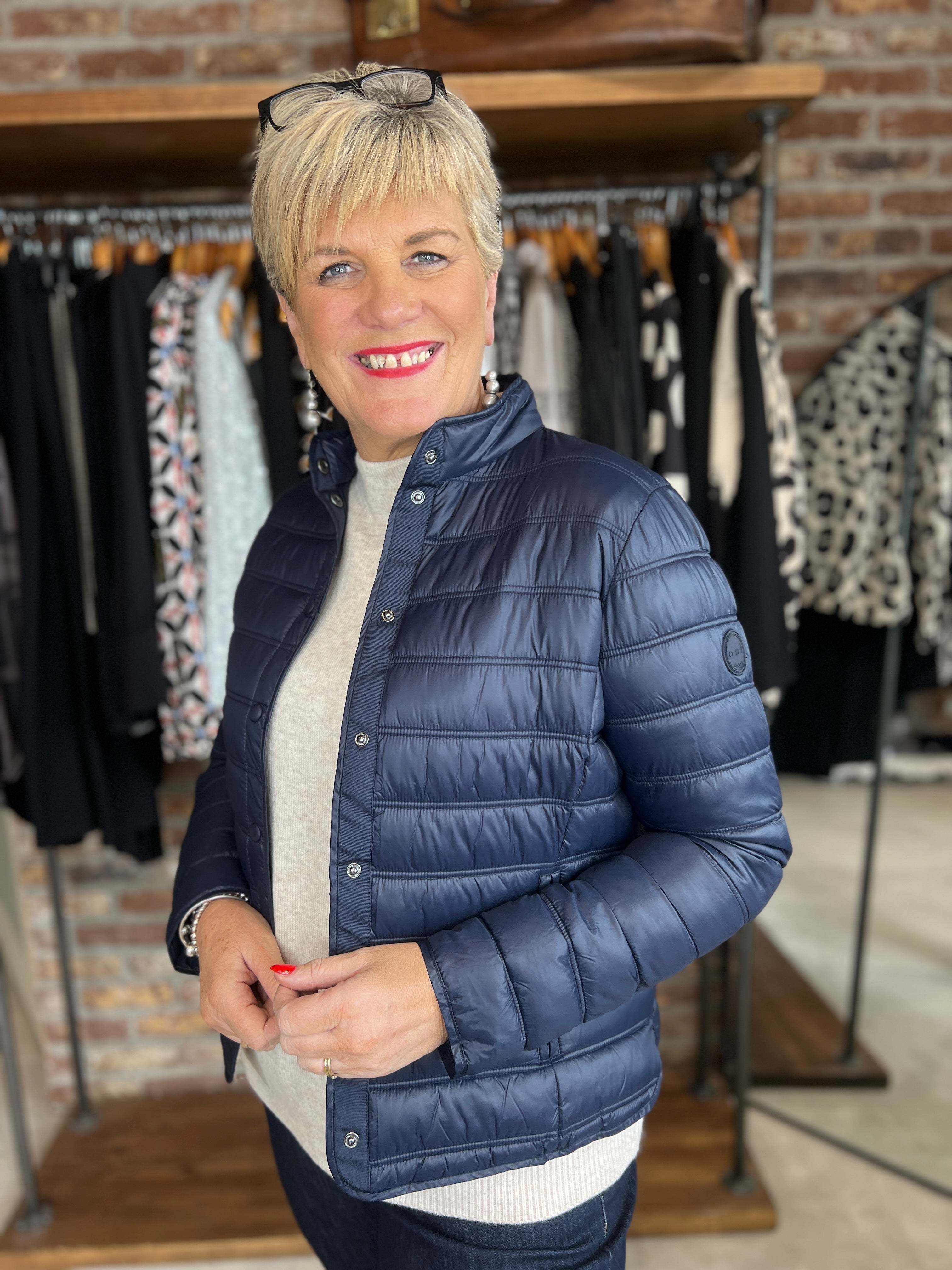 Oui Light weight Coat In Dark Blue