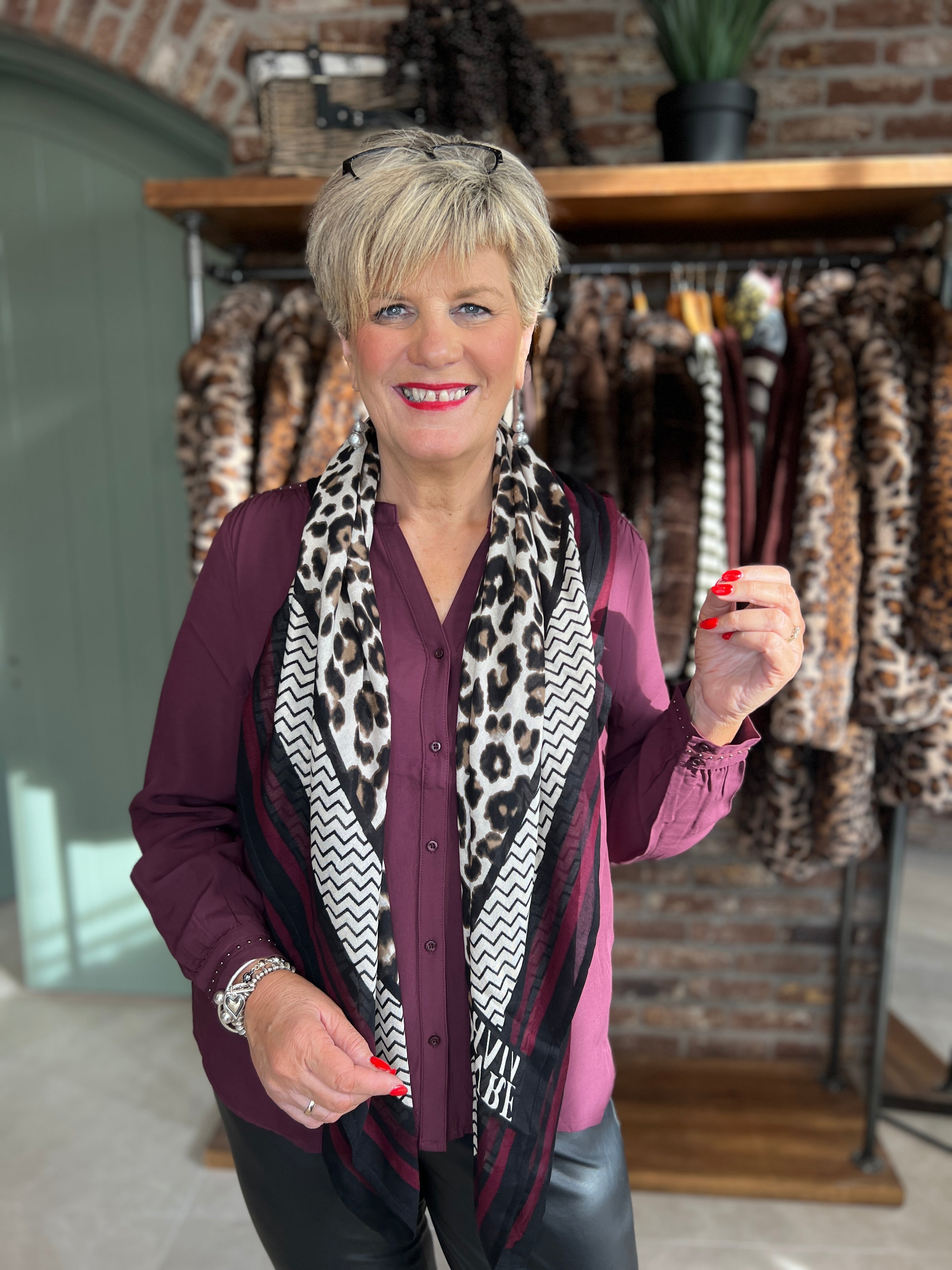 Street One Blouse With Sparkle In Jazz Berry