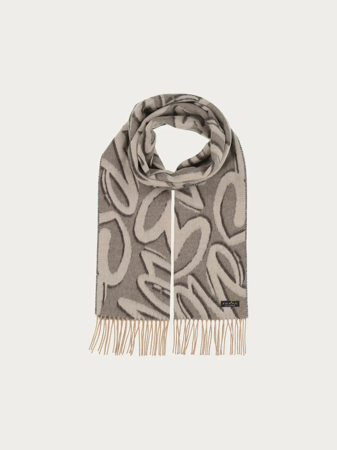 Cashmink love heart design Scarf In Grey