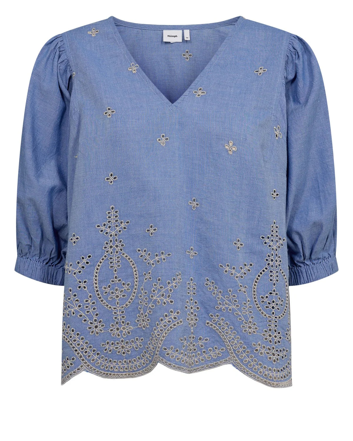 Nümph Nuwiveca Blouse In Denim Blue