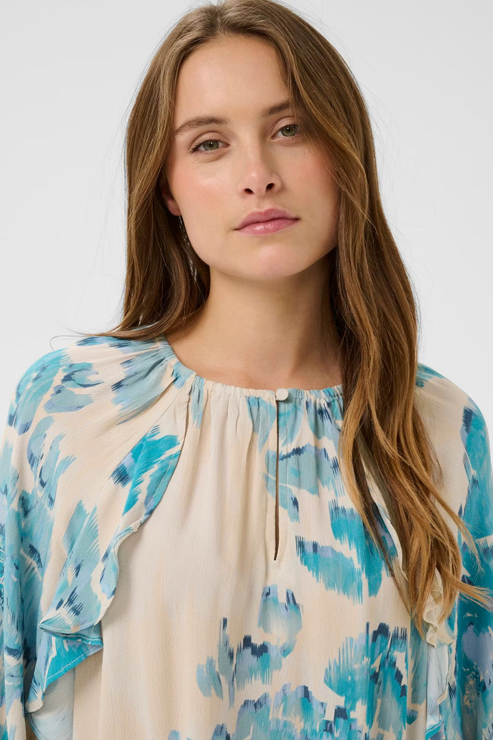 Saint Tropez shaded floral blouse In Blue