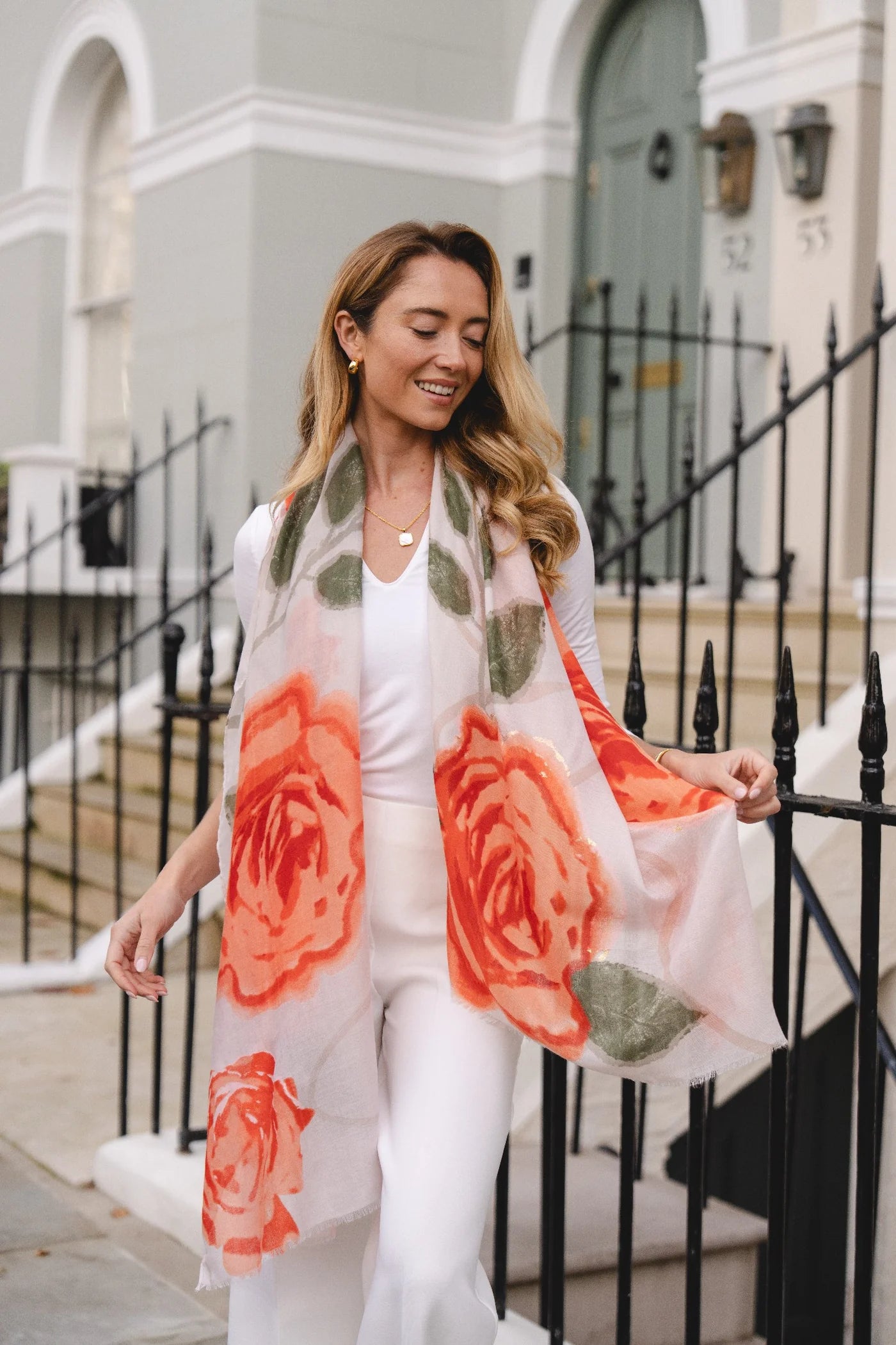 Pipa Patterned Scarf In Flame Multi