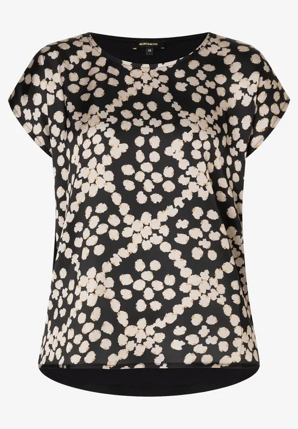 More & More Dot Blouse In Black Multi