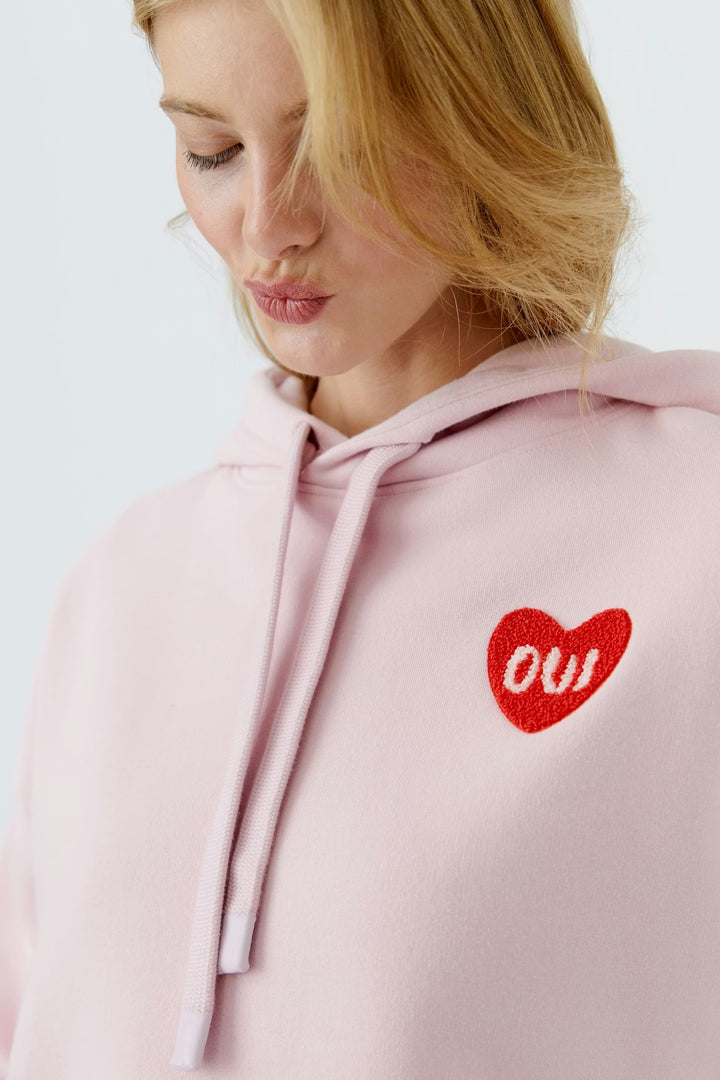 Oui Hooded Sweatshirt In Bleached Mauve