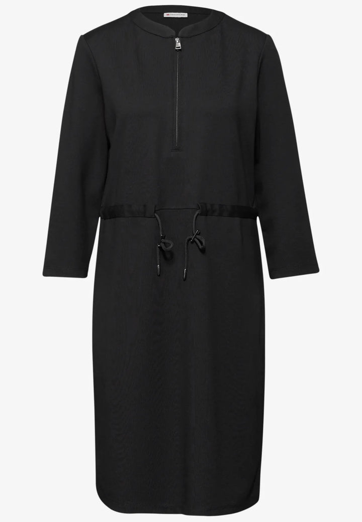 Street One Jersey Zip Dress In Black