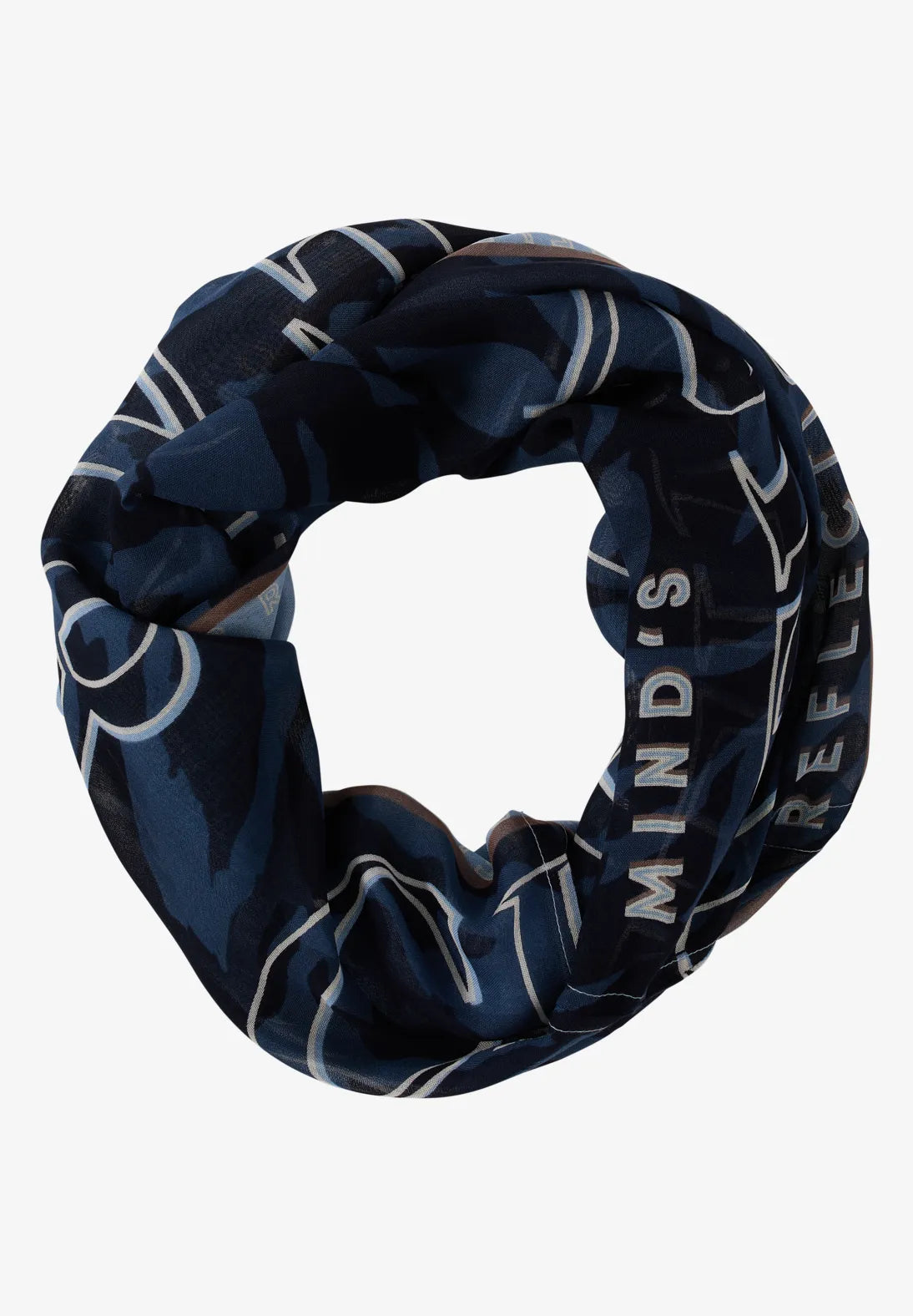 Cecil Print Loop Snood In Urban Dark Blue