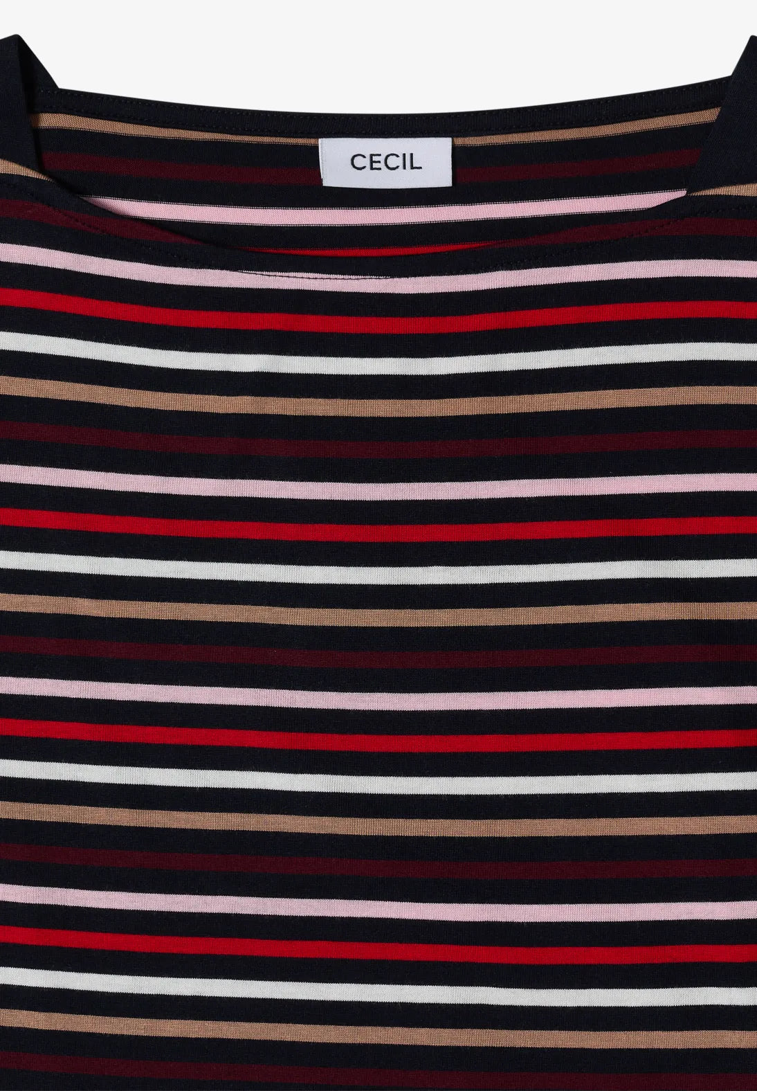Striped boatneck top in urban dark blue