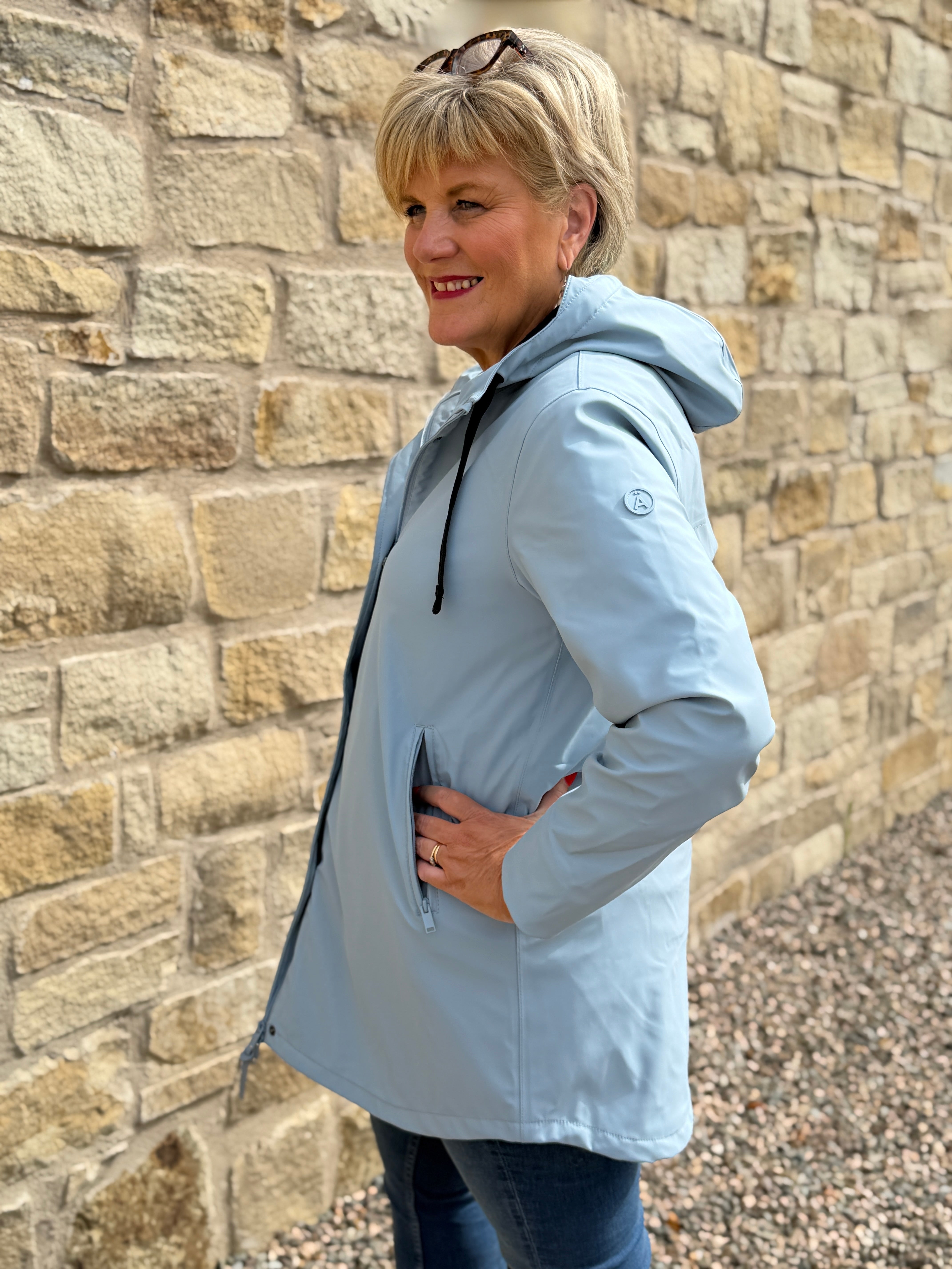 Snow raincoat in Ashley Blue