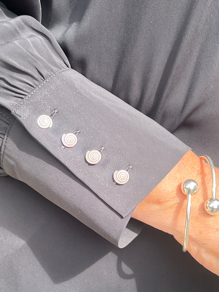 Peruzzi Embellished Trim Blouse In Black