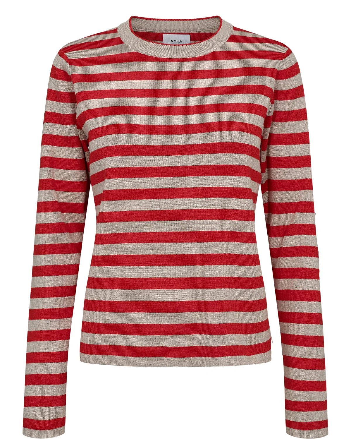 Nümph Nustripy Striped Pullover In Fiery Red