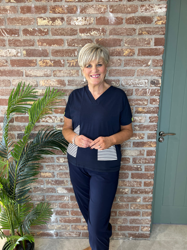 Peruzzi Stripe t-shirt In Navy