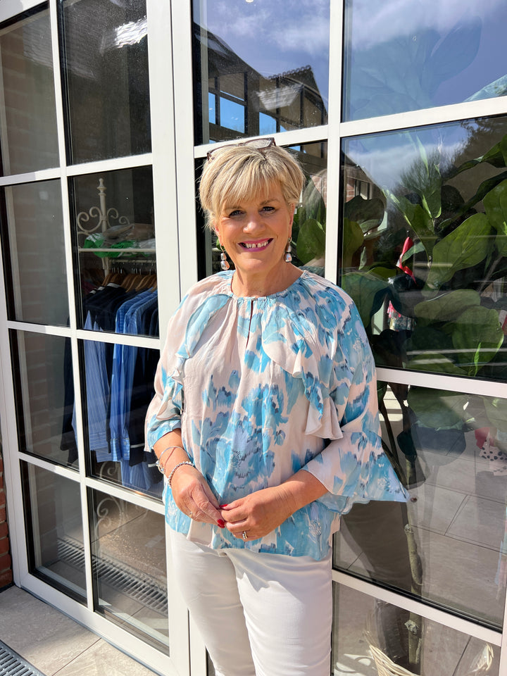 Saint Tropez shaded floral blouse In Blue