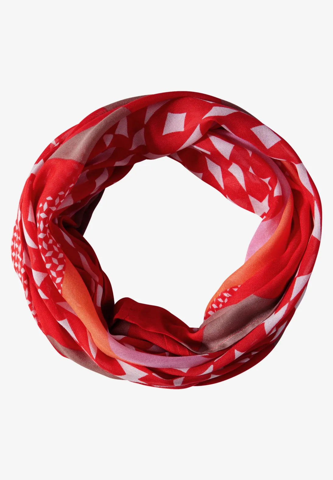 Street One Colour Print Snood In Mandarin Red