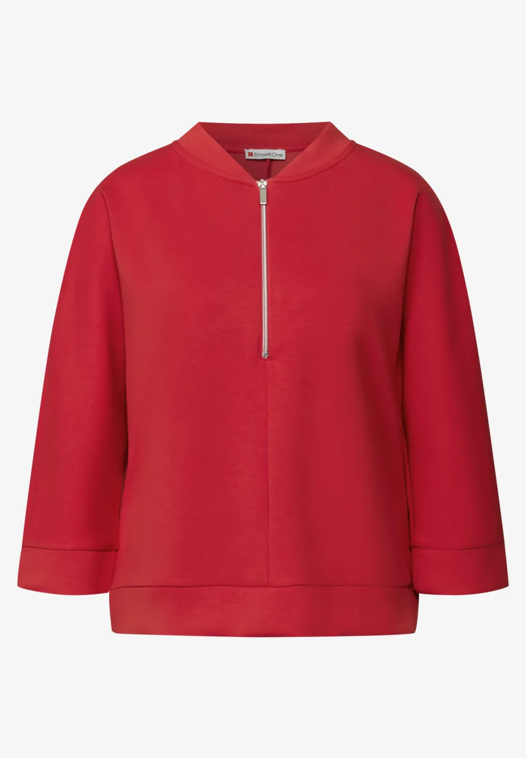 Street One Silk Look Jumper In Racing Red