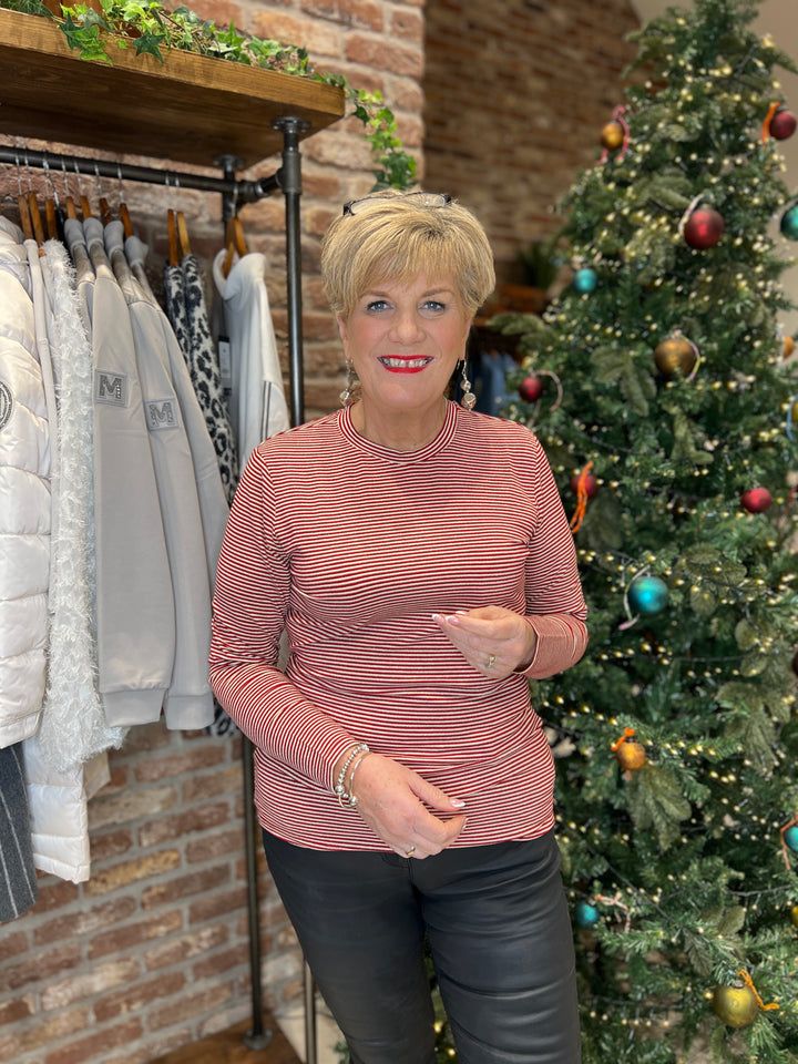 Culture Striped Top In Red & White