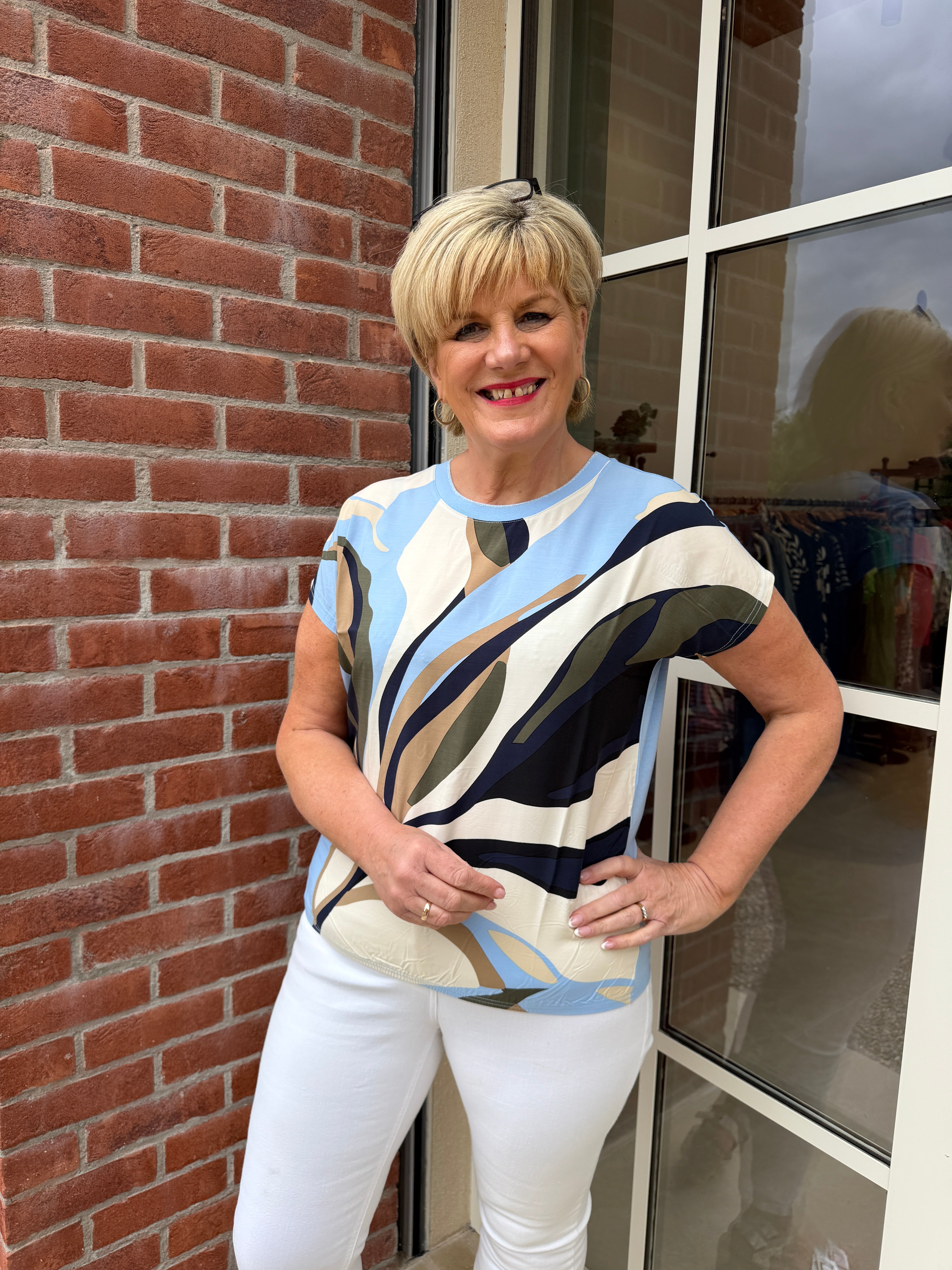 Soya Concept Gail Blouse In Blue Multi