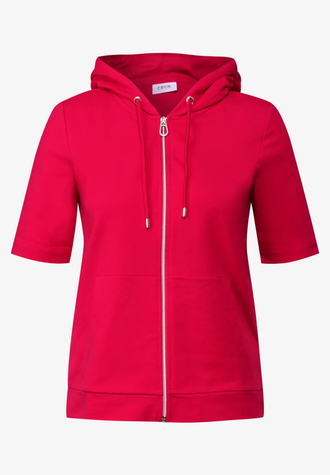 Cecil Short Sleeved Hooded Jacket In Glazed Apple Red