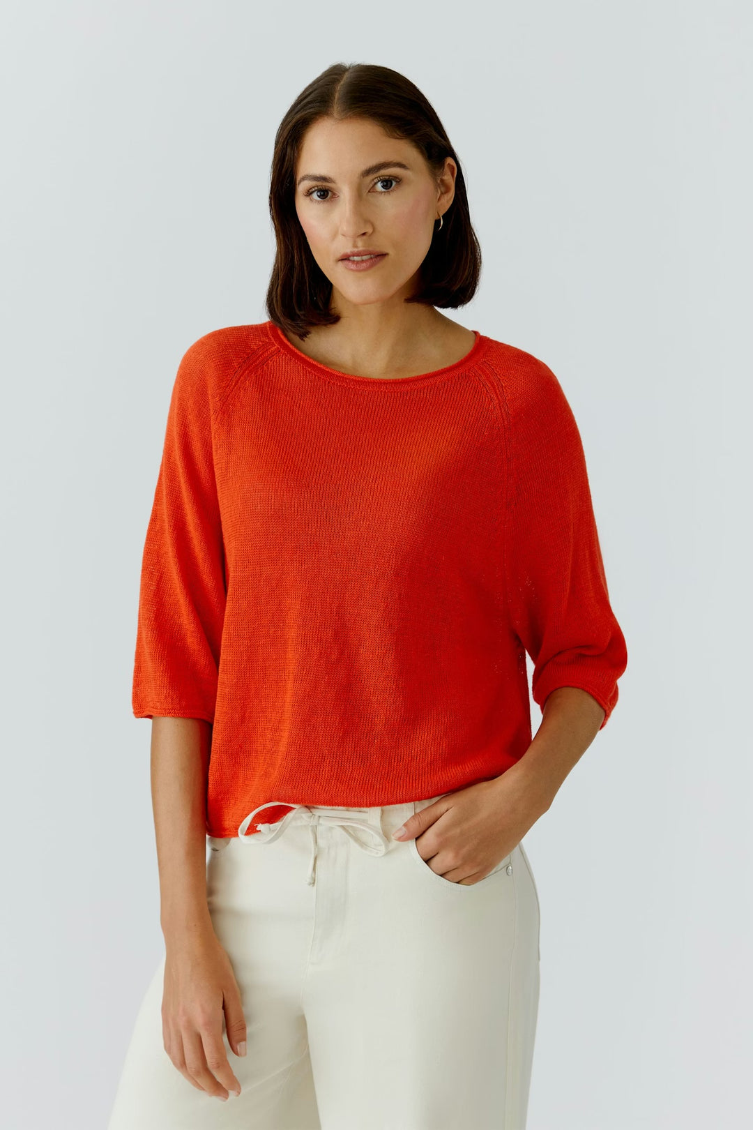 Oui Pure Linen Pullover In Pinciana