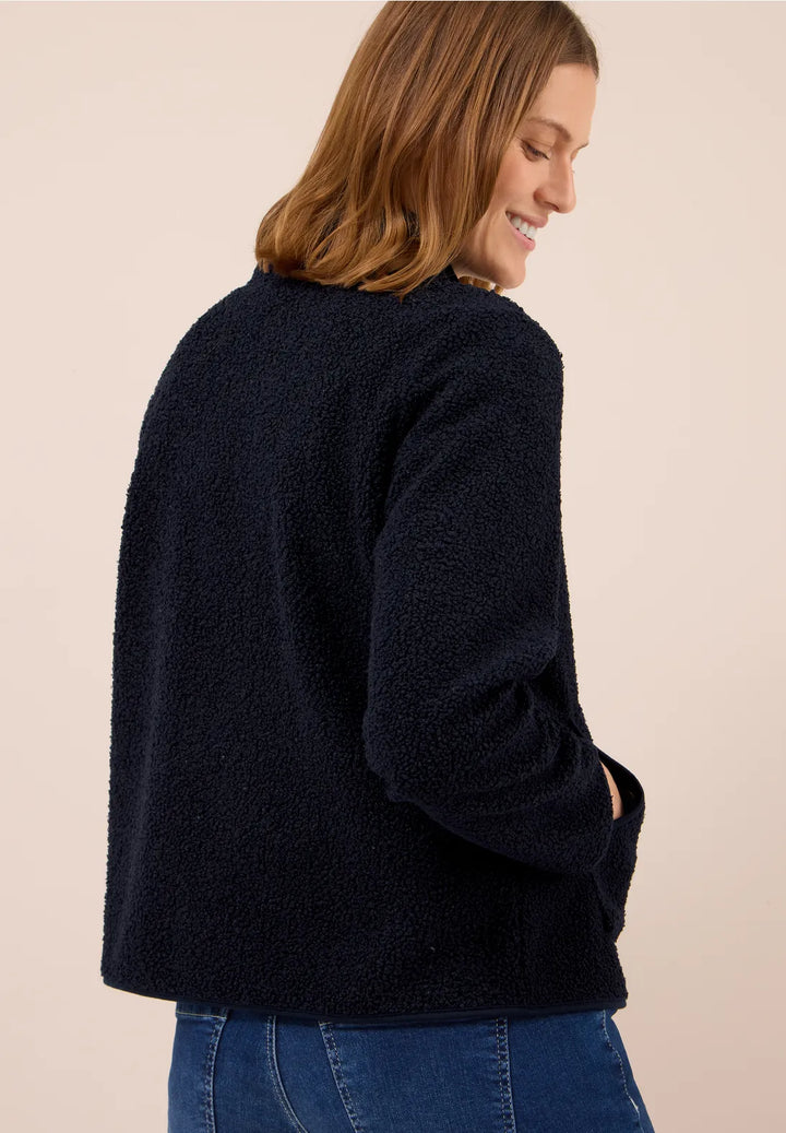 Cecil Curly Teddy Jacket In Navy
