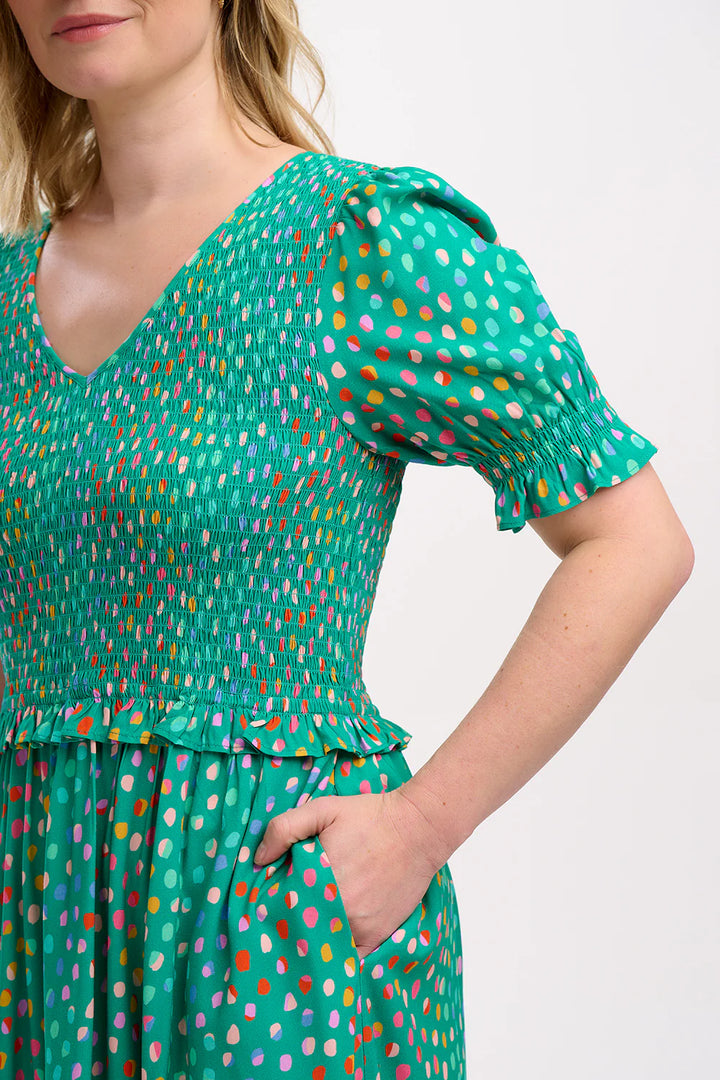 Sugarhill Brighton Bettina Rainbow Dress In Green