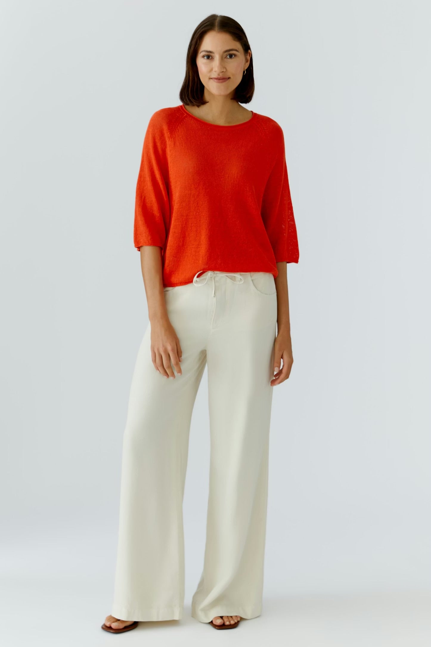 Oui Pure Linen Pullover In Pinciana