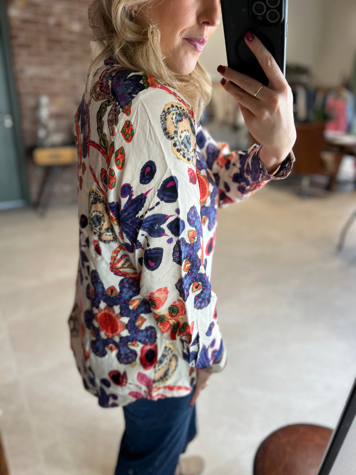 Culture Floral Shirt In Blue & Pink