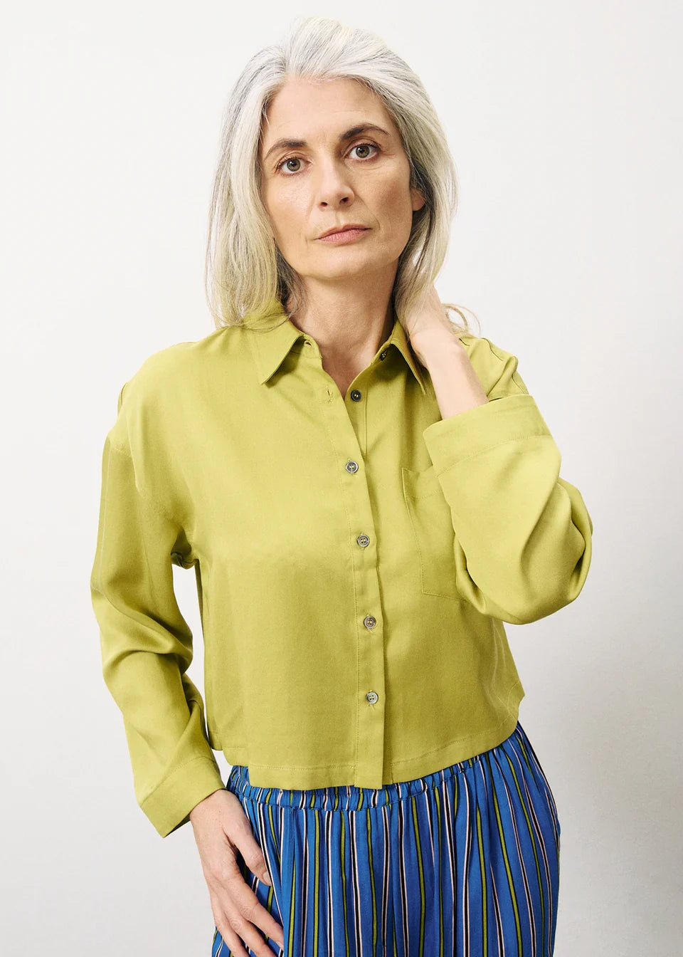 FRNCH Polly Blouse In Olive