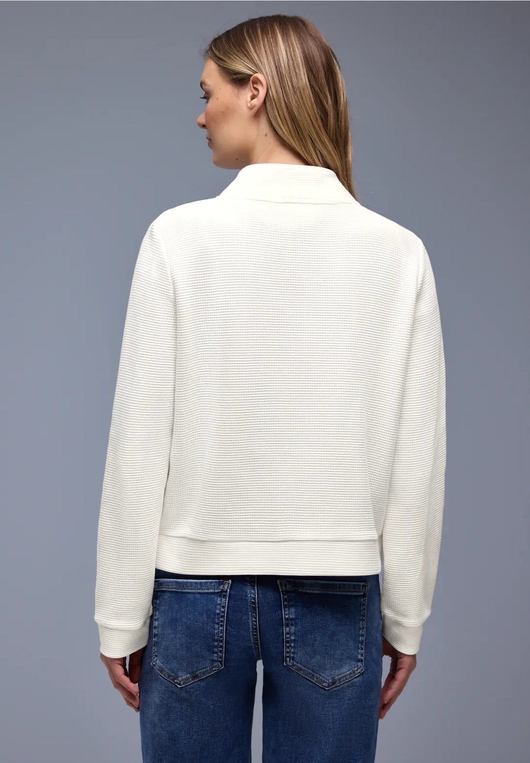 Street One Zipper Jacket In Off White