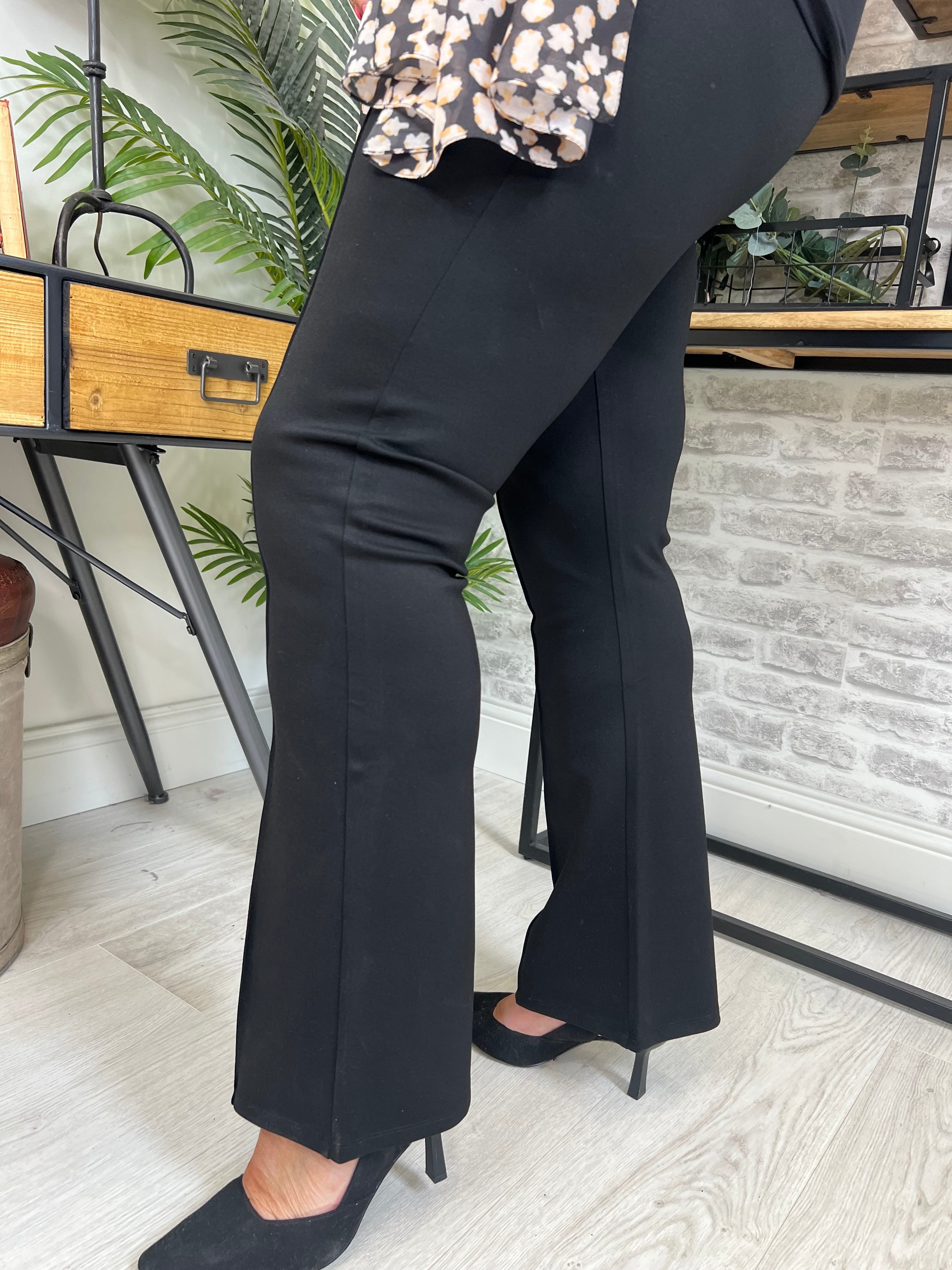 More & More Jersey Flared Trousers In Black