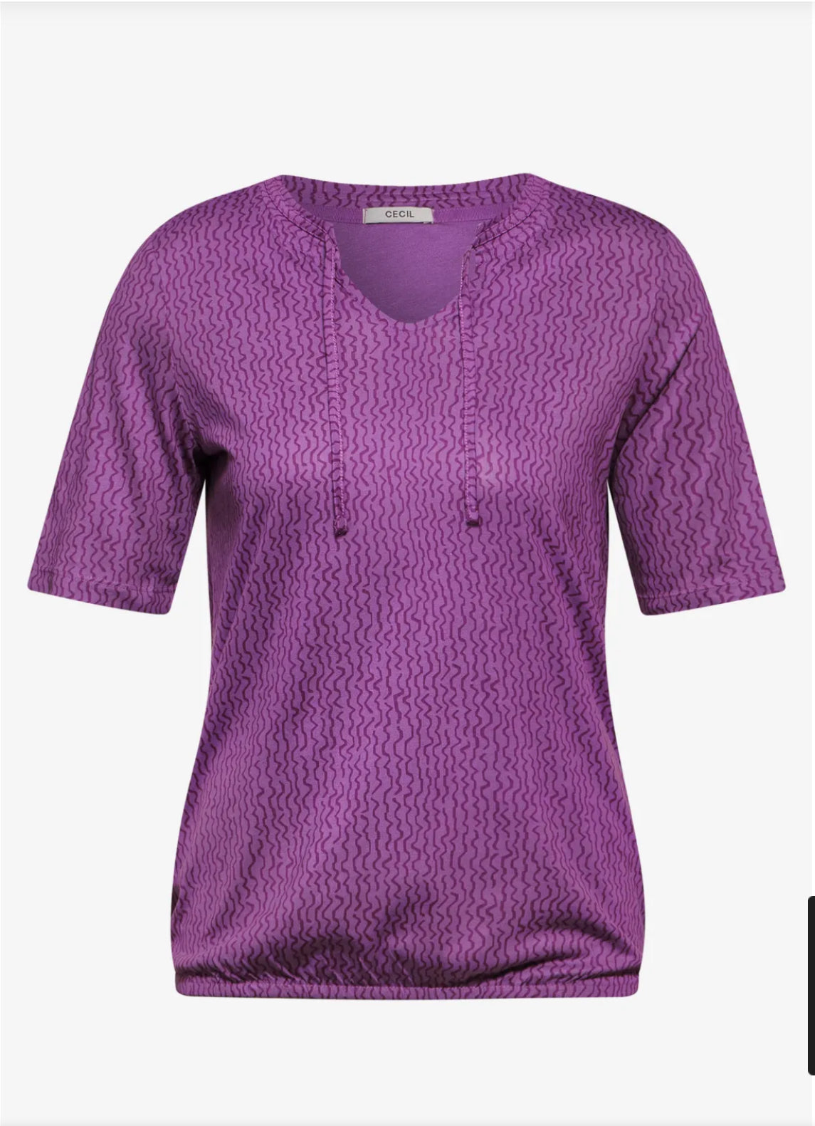 Cecil Minimal Print Top In Iced Violet