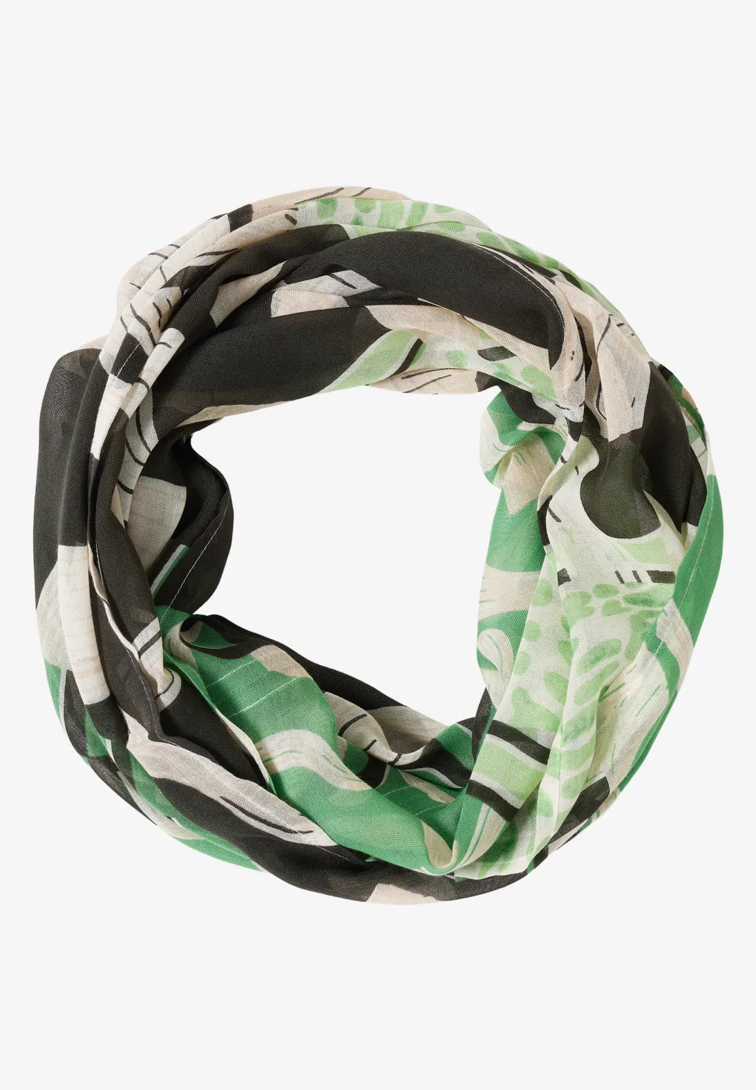 Cecil Print Loop Snood In Raw Khaki