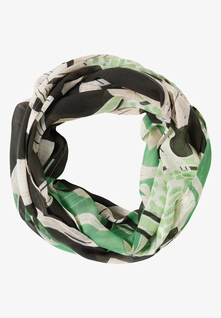 Cecil Print Loop Snood In Raw Khaki