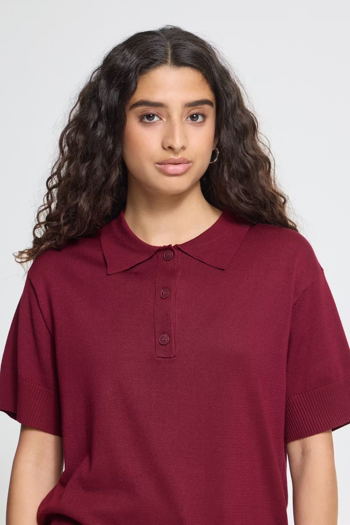 Ichi fine polo pullover In Rhodondendron