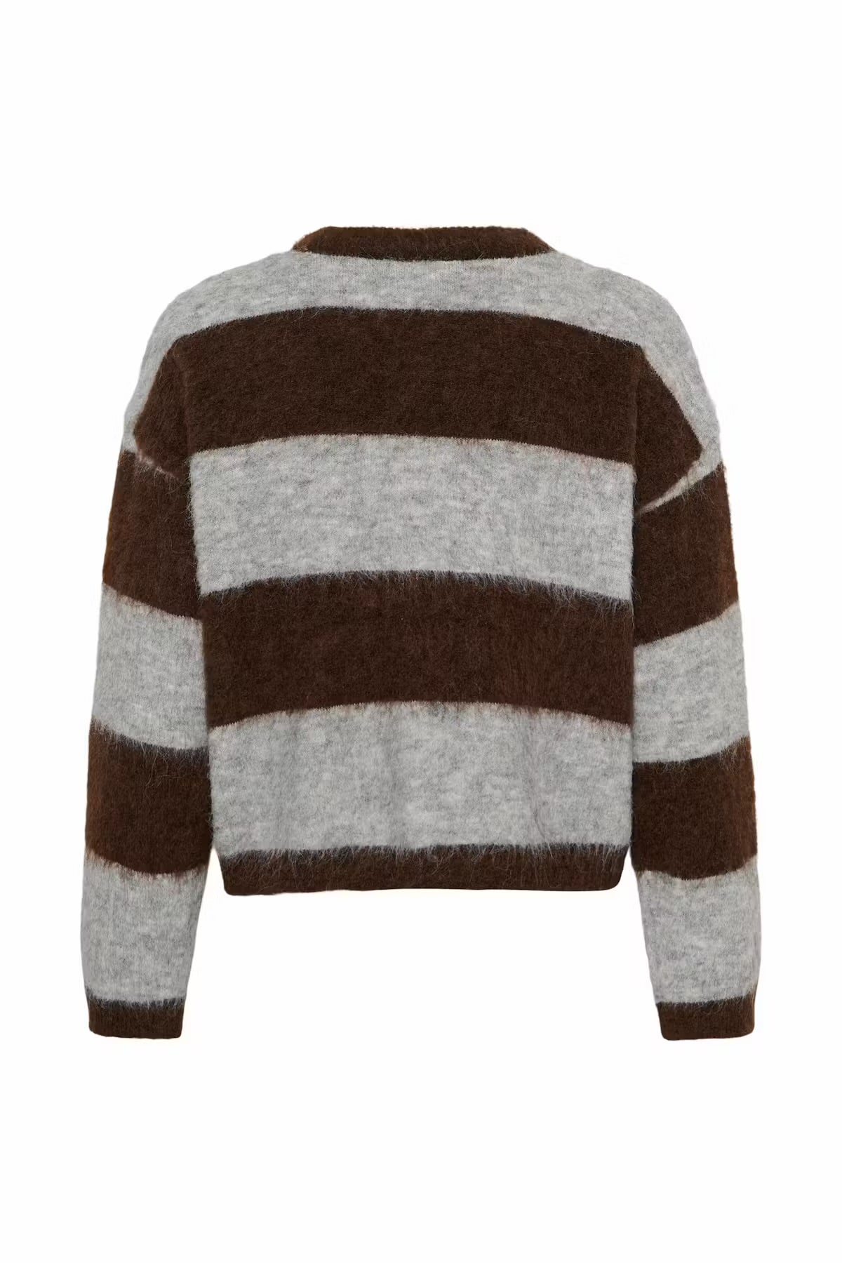 Block Stripe Jumper In chocolate & grey