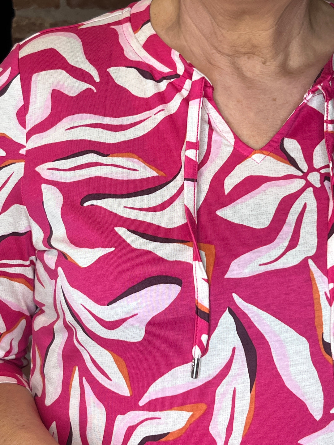 Cecil Multi Top With Tie In beetroot pink