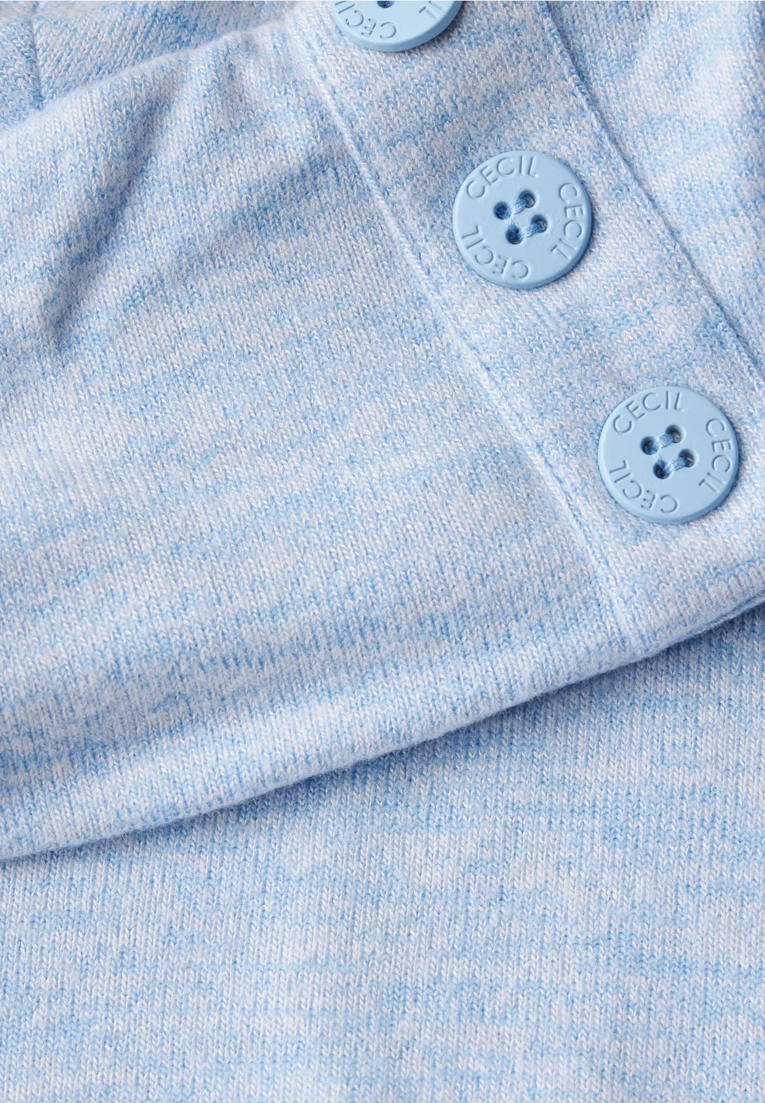 Cecil Melange Jumper With Collar In Light Blue