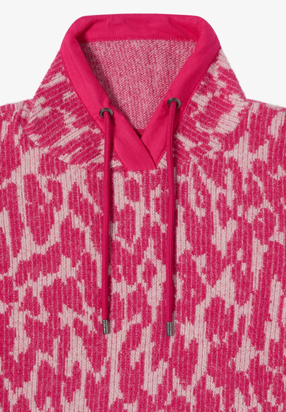 Rib feather yarn jumper in pink flash