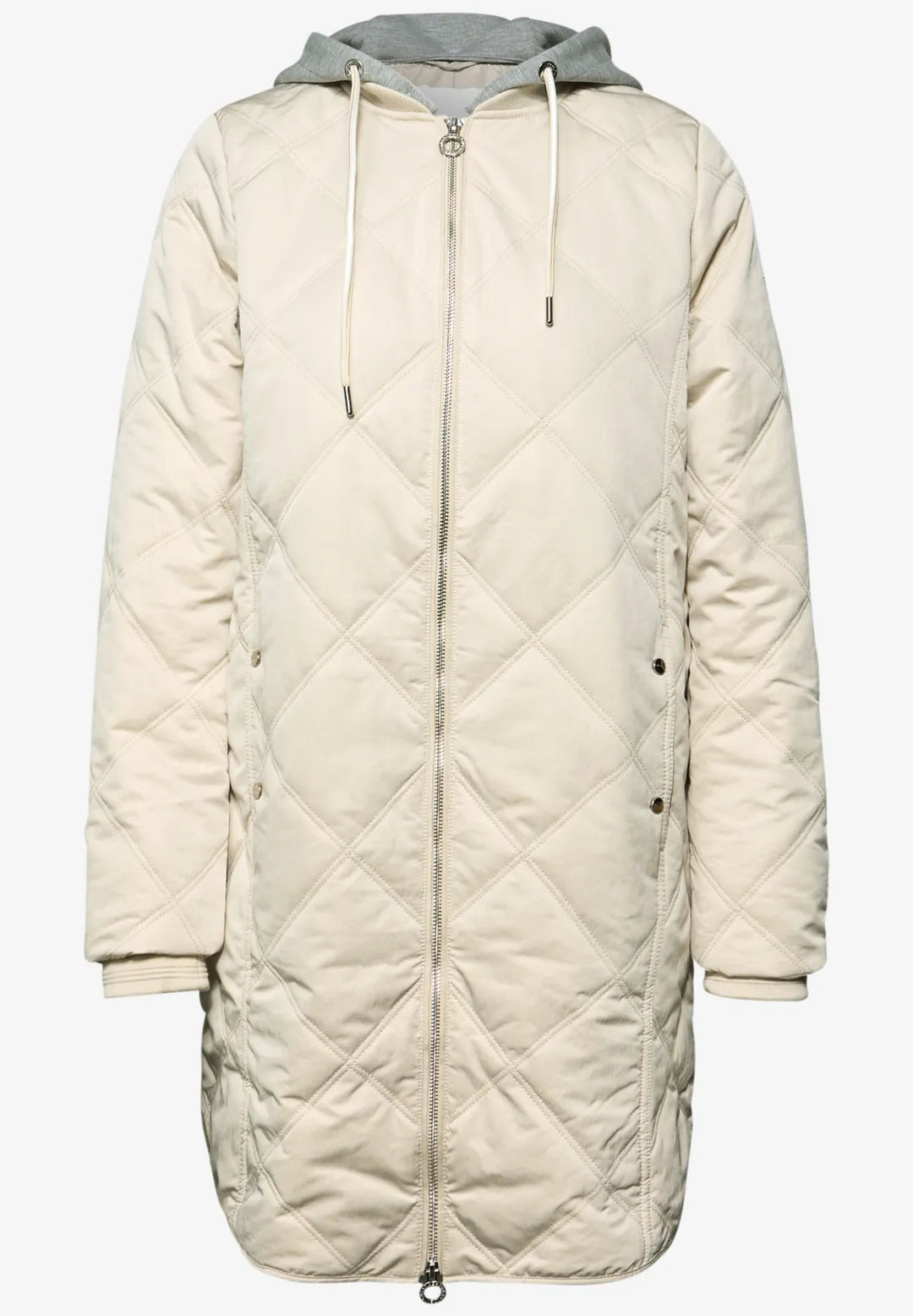 Street One Diamond Quilt Coat In Powder Beige