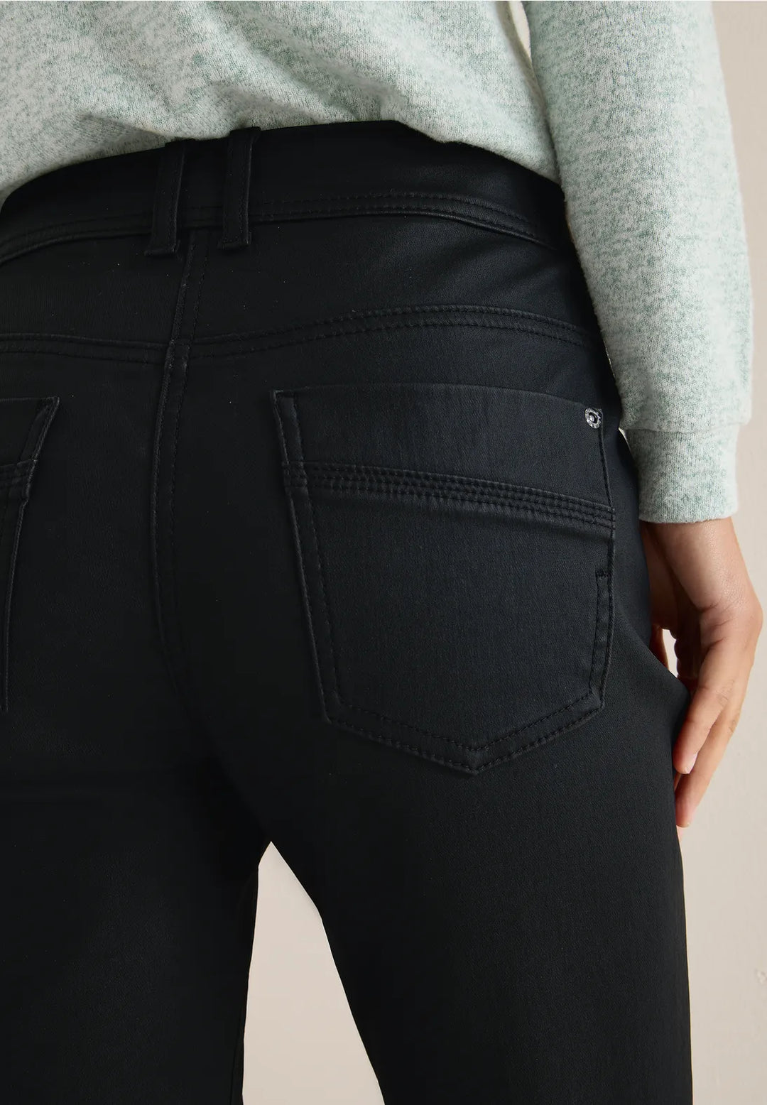 Cecil Toronto Coated Jeans In Black