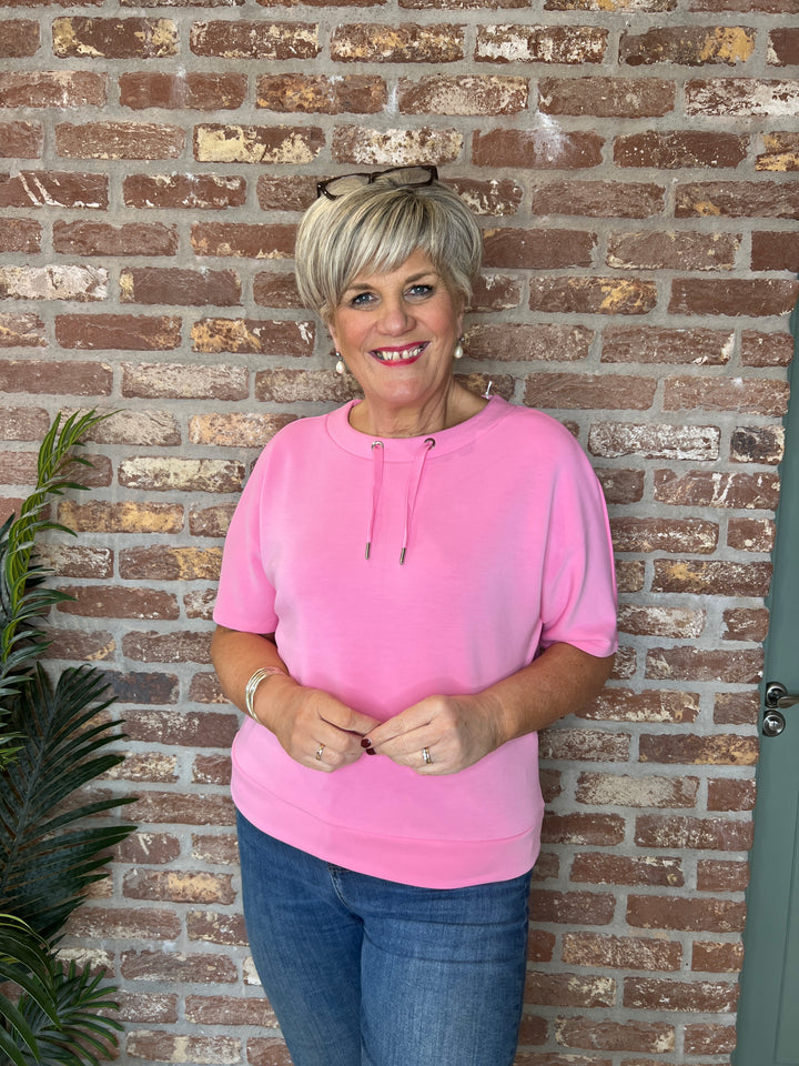 Street One silk look sweatshirt In pink