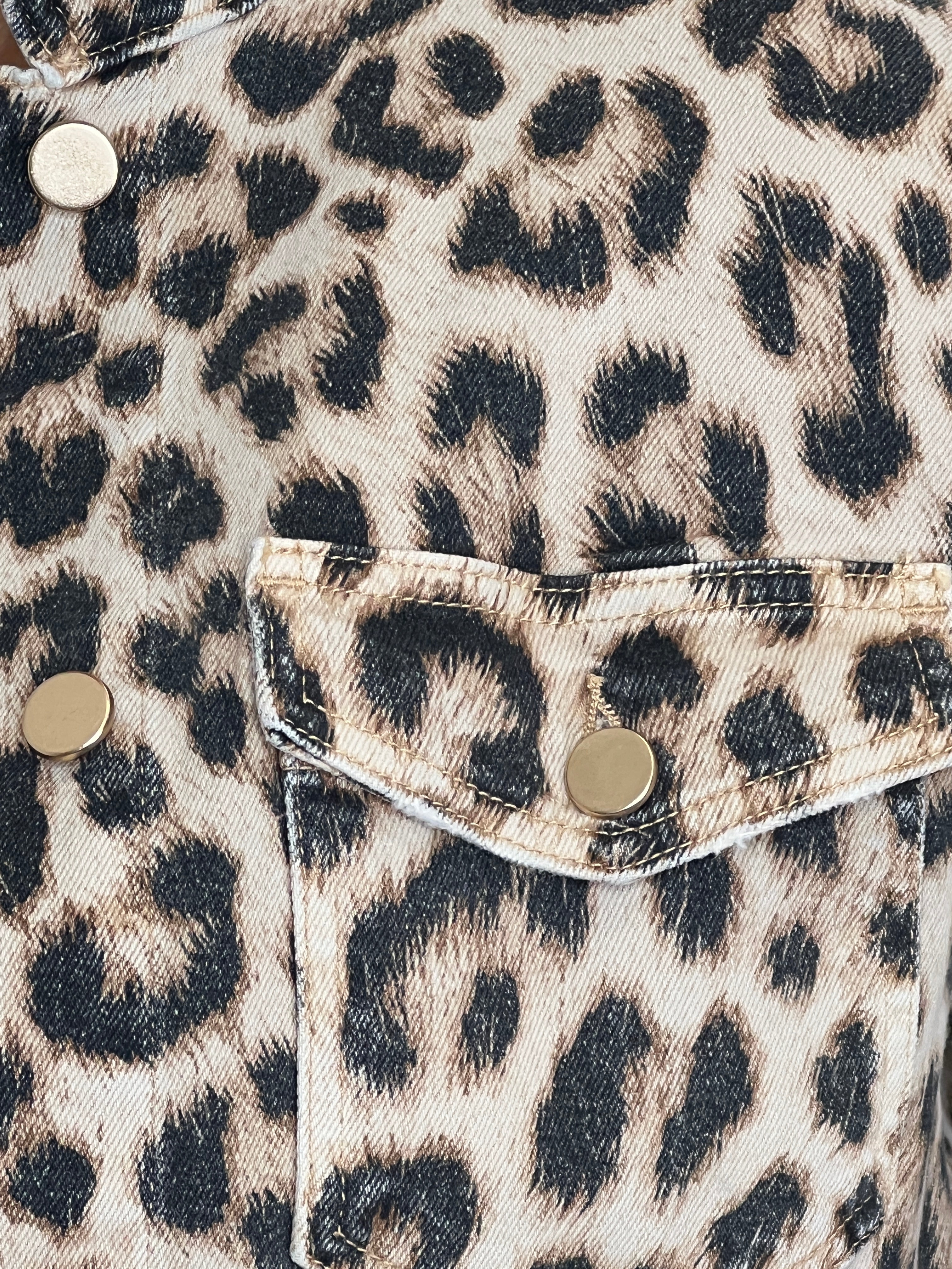 Oui Animal Print Jacket In Camel & Black