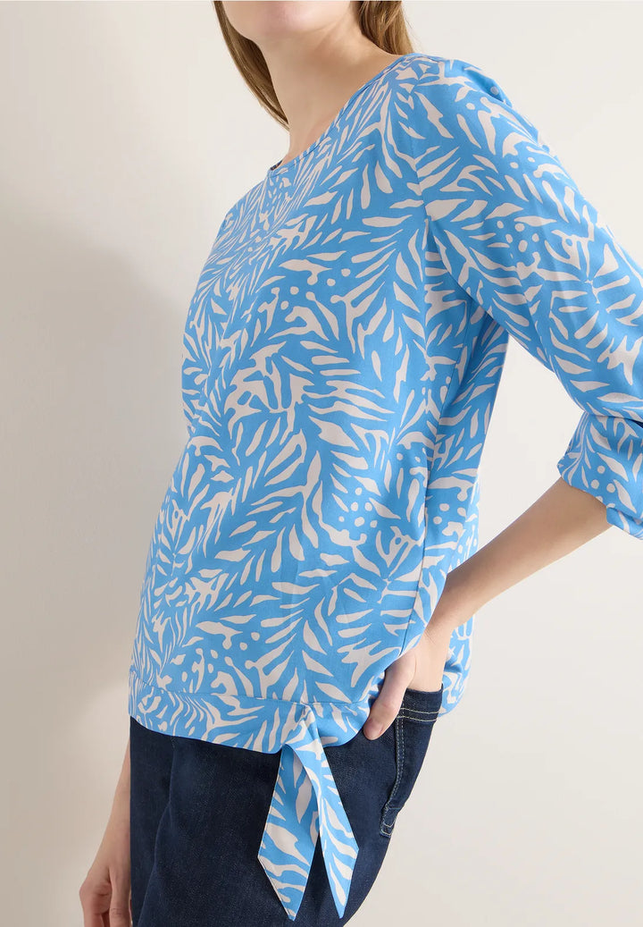Cecil Two Tone Blouse In Fountain Blue