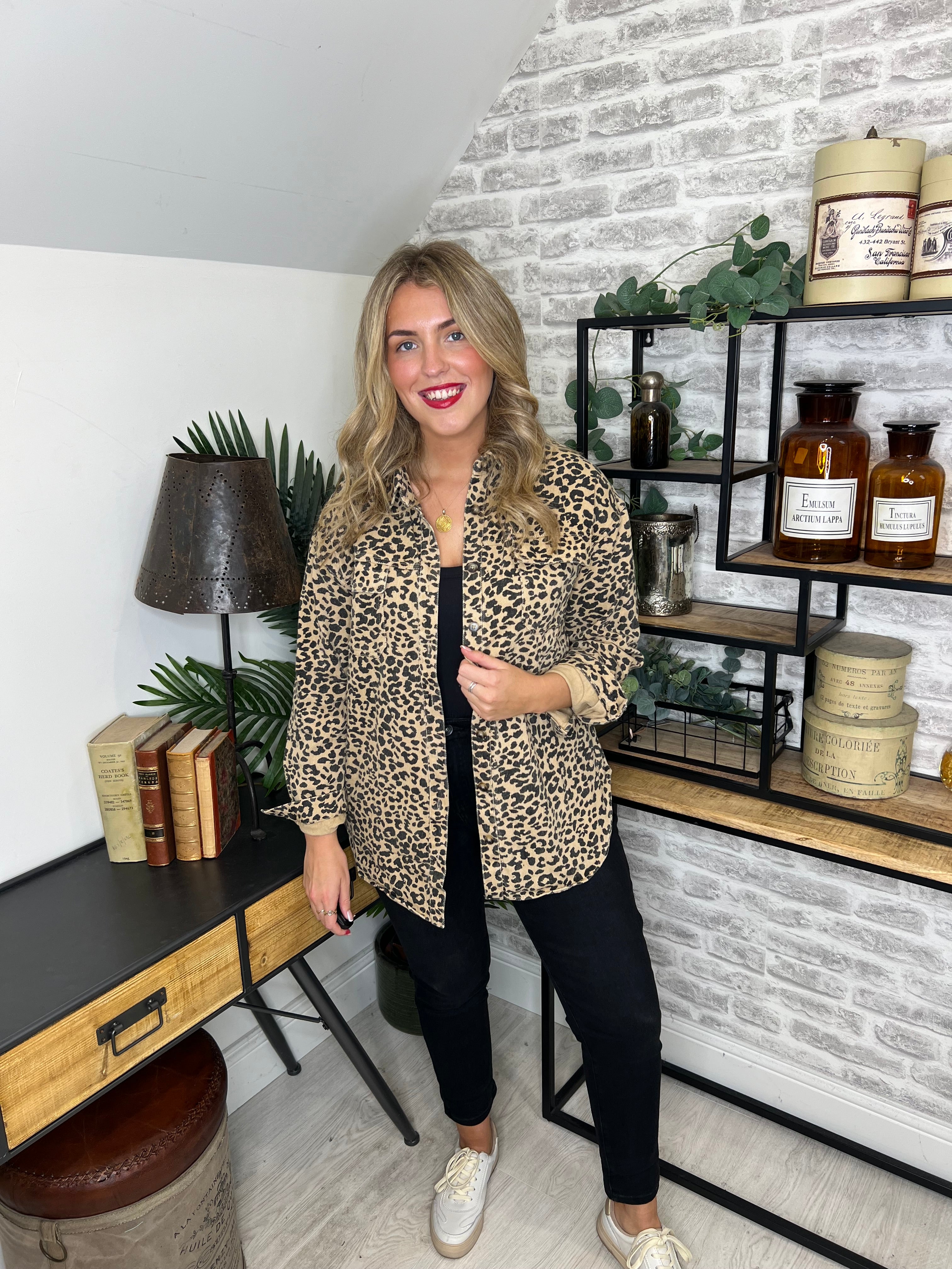 Ella Leopard Print Over shirt In Multi