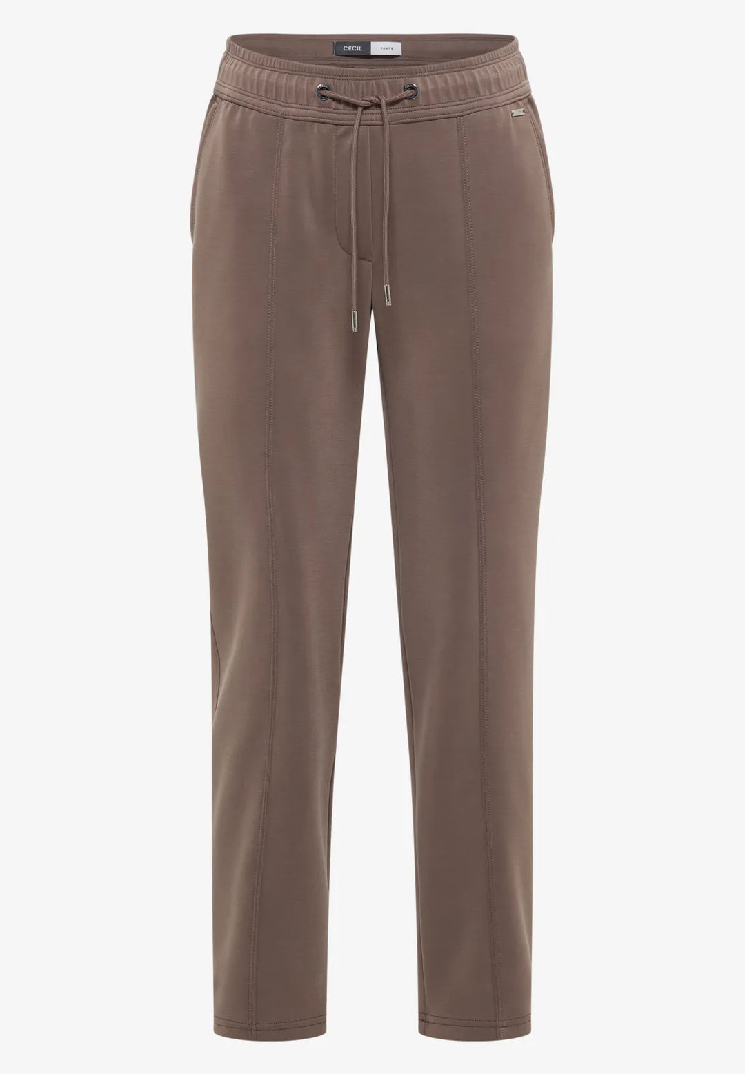 Cecil Tracey Silk Trousers In Urban Taupe
