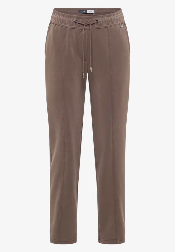 Cecil Tracey Silk Trousers In Urban Taupe