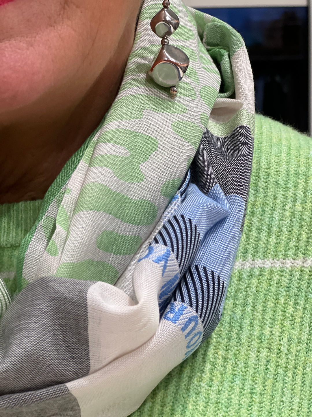 Cecil Print Loop With Sparkle In Universal Blue